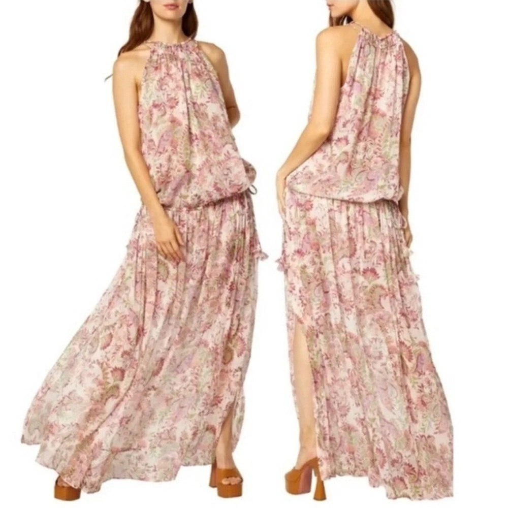 Misa Los Angeles Floral Blush Maxi Dress